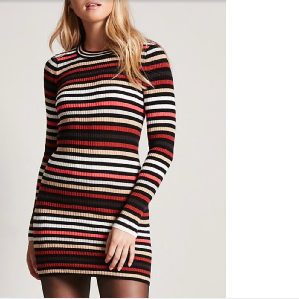 Striped sweater dress